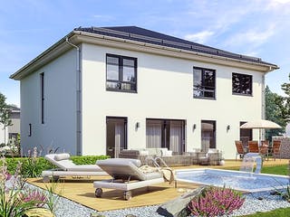 Massivhaus Hausidee Gotha von Ohrdrufer Hausbau Schmidt & Schwaab, Stadtvilla Außenansicht 1