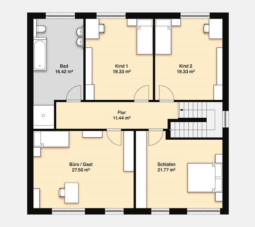 Massivhaus Hausidee Gotha von OHB Hausbau-Gruppe, Stadtvilla Grundriss 2