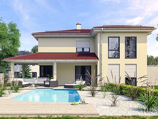 Massivhaus Hausidee Hildburghausen von Ohrdrufer Hausbau Schmidt & Schwaab, Stadtvilla Außenansicht 1