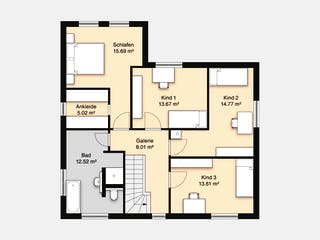 Massivhaus Hausidee Hildburghausen von Ohrdrufer Hausbau Schmidt & Schwaab, Stadtvilla Grundriss 2