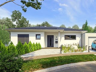 Massivhaus Hausidee Illmenau von Ohrdrufer Hausbau Schmidt & Schwaab, Bungalow Außenansicht 2