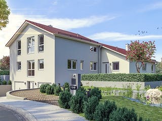 Massivhaus Hausidee Jena von Ohrdrufer Hausbau Schmidt & Schwaab, Satteldach-Klassiker Außenansicht 2