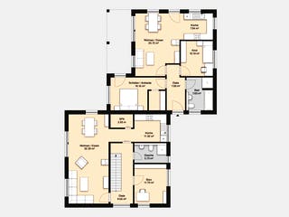 Massivhaus Hausidee Jena von Ohrdrufer Hausbau Schmidt & Schwaab, Satteldach-Klassiker Grundriss 1
