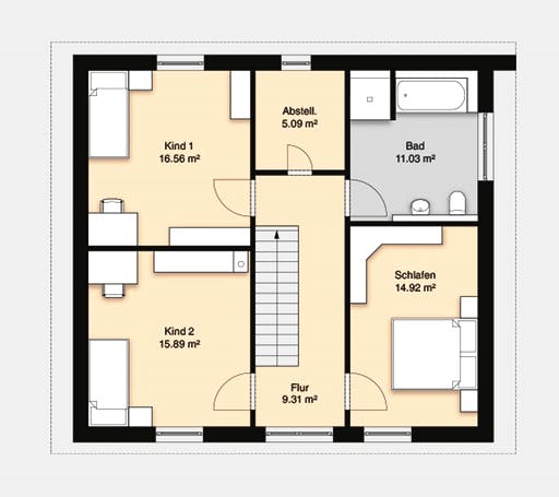 Massivhaus Hausidee Jena von OHB Hausbau-Gruppe, Satteldach-Klassiker Grundriss 2