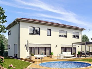 Massivhaus Hausidee Lichtenfels von Ohrdrufer Hausbau Schmidt & Schwaab, Stadtvilla Außenansicht 1