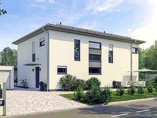 Massivhaus Hausidee Lichtenfels von Ohrdrufer Hausbau Schmidt & Schwaab, Stadtvilla Außenansicht 2