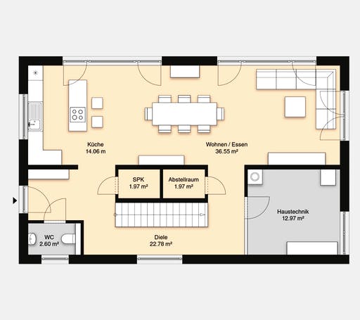 Massivhaus Hausidee Lichtenfels von OHB Hausbau-Gruppe, Stadtvilla Grundriss 1