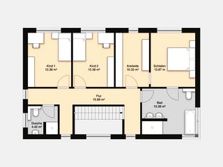 Massivhaus Hausidee Lichtenfels von Ohrdrufer Hausbau Schmidt & Schwaab, Stadtvilla Grundriss 2