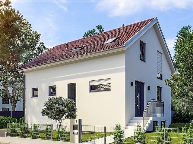 Massivhaus Hausidee Meiningen von Ohrdrufer Hausbau Schmidt & Schwaab, Satteldach-Klassiker Außenansicht 2