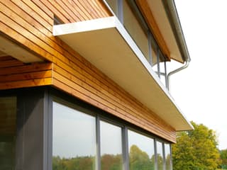 Fertighaus Ohmden von Holzhaus Rosskopf Schlüsselfertig ab 439000€, Satteldach-Klassiker Außenansicht 13