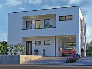 Fertighaus Black Label 20 von OKAL Haus Schlüsselfertig ab 563900€, Cubushaus Außenansicht 2