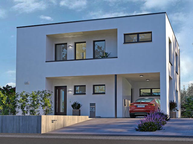 Fertighaus Black Label 20 von OKAL Haus Schlüsselfertig ab 563900€, Cubushaus Außenansicht 2