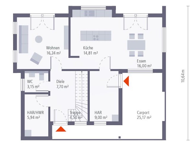 Fertighaus Black Label 20 von OKAL Haus Schlüsselfertig ab 563900€, Cubushaus Grundriss 1