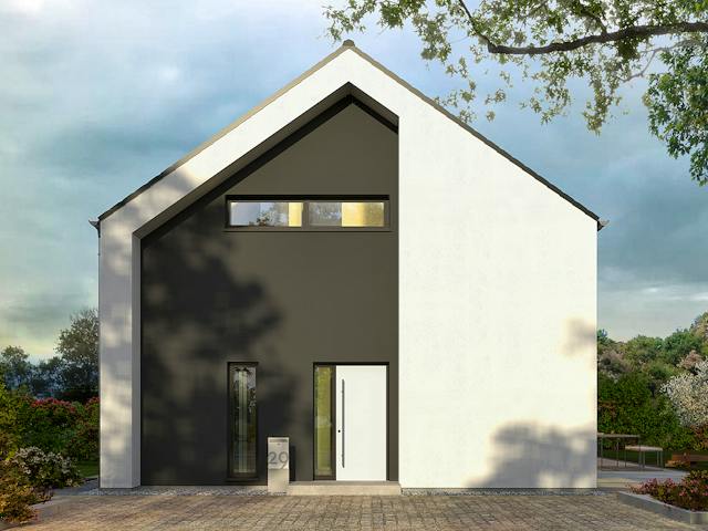 Fertighaus Design 13 von OKAL Haus Schlüsselfertig ab 510900€, Satteldach-Klassiker Außenansicht 2
