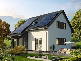 Fertighaus F 86-92 B V1 von OKAL Haus Schlüsselfertig ab 243900€, Satteldach-Klassiker Außenansicht 1