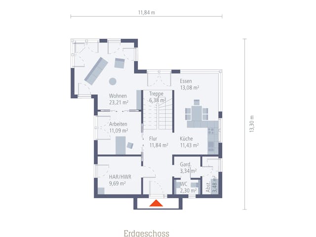 Fertighaus Musterhaus Ingolstadt von OKAL Haus Schlüsselfertig ab 407900€, Stadtvilla Grundriss 1