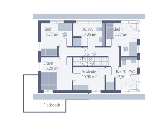 Fertighaus Musterhaus Werder von OKAL Haus Schlüsselfertig ab 527900€, Satteldach-Klassiker Grundriss 2