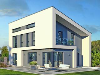 Fertighaus Pult 13 von OKAL Haus Schlüsselfertig ab 528900€, Pultdachhaus Außenansicht 1 Fertighaus Pult 13 von OKAL Haus Schlüsselfertig ab 528900€, Pultdachhaus Außenansicht 1