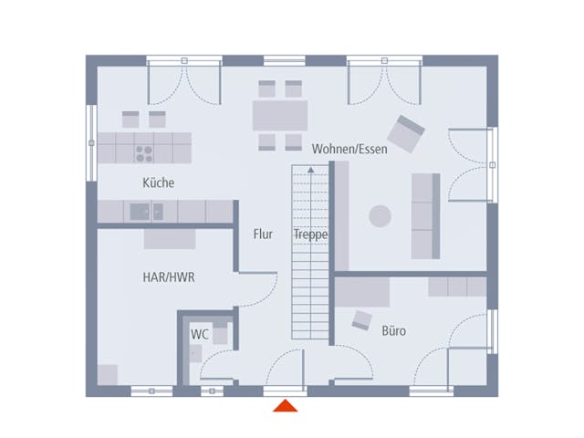 Fertighaus Stadtvilla 10 von OKAL Haus Schlüsselfertig ab 419900€, Stadtvilla Grundriss 1 Fertighaus Stadtvilla 10 von OKAL Haus Schlüsselfertig ab 419900€, Stadtvilla Grundriss 1