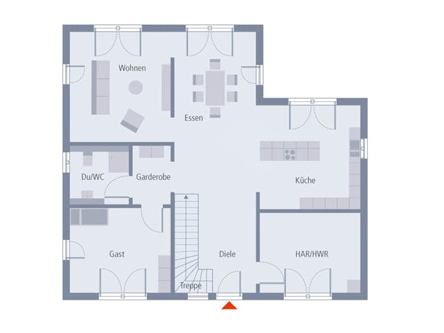 Fertighaus Stadtvilla 23 von OKAL Haus Schlüsselfertig ab 518900€, Stadtvilla Grundriss 1