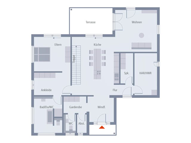 Fertighaus Staffel 16 von OKAL Haus Schlüsselfertig ab 565900€, Stadtvilla Grundriss 1