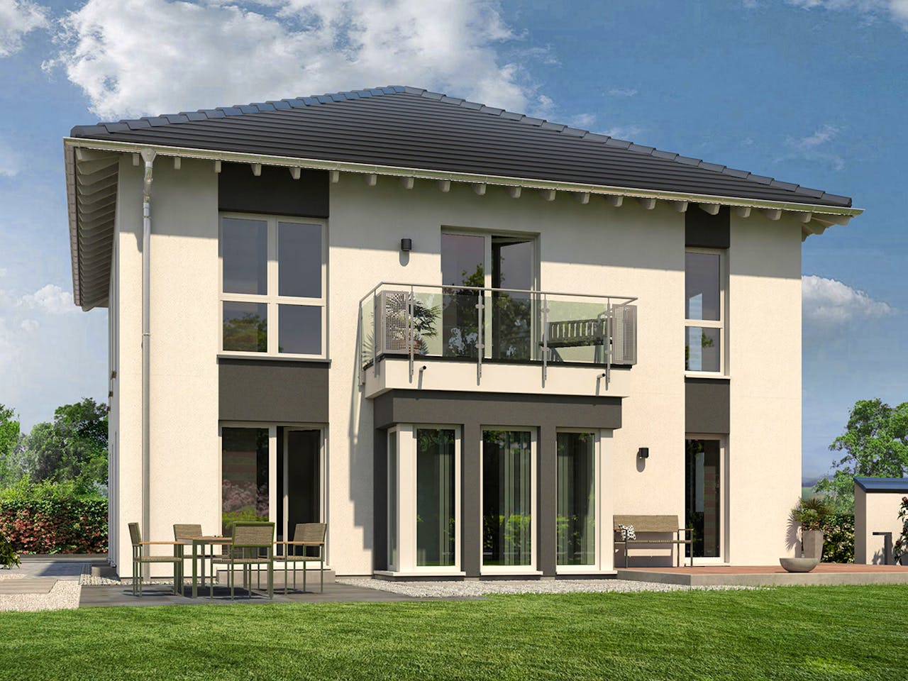 Fertighaus ZweiRaum 6 von OKAL Haus Schlüsselfertig ab 593900€, Stadtvilla Außenansicht 1