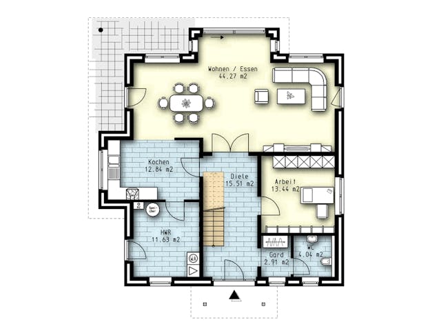 Massivhaus Helsinki von OLFA Haus Schlüsselfertig ab 421500€, Stadtvilla Grundriss 1