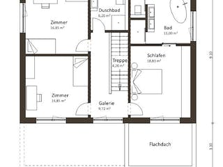 Fertighaus On Top 186 von Die HausManufaktur Schlüsselfertig ab 305500€, Satteldach-Klassiker Grundriss 2