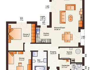 Fertighaus One 98 von Bärenhaus Schlüsselfertig ab 194844€, Bungalow Grundriss 1