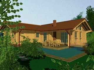 Fertighaus Onyx von BayernBlock Ausbauhaus ab 127900€, Blockhaus Außenansicht 2