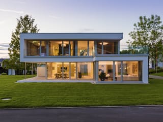 Fertighaus Open Mind 223 von Die HausManufaktur Schlüsselfertig ab 359500€, Cubushaus Außenansicht 1