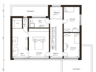 Fertighaus Open Mind 223 von Die HausManufaktur Schlüsselfertig ab 359500€, Cubushaus Grundriss 2