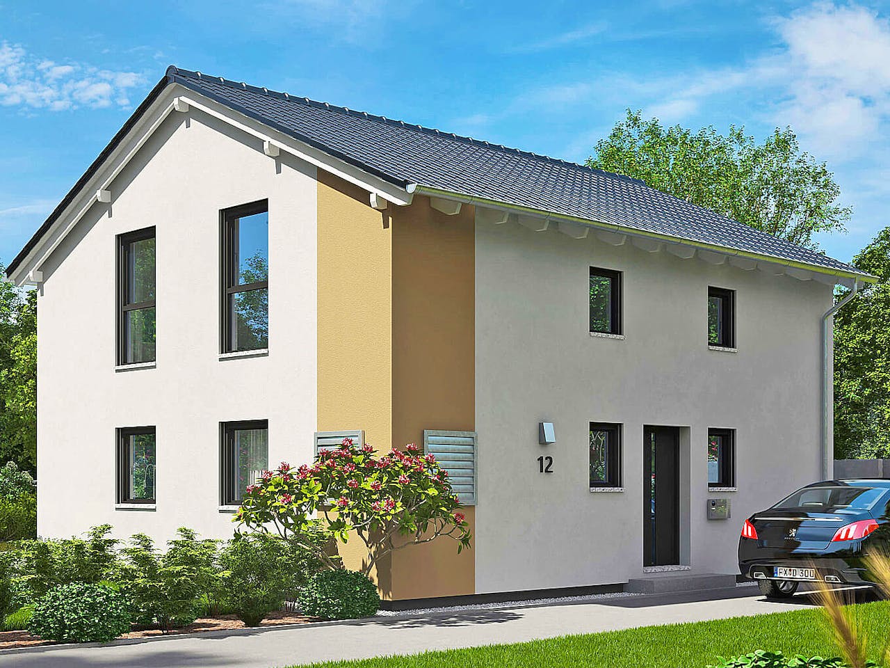 Fertighaus Oslo von Fingerhut Haus Schlüsselfertig ab 403506€, Satteldach-Klassiker Außenansicht 1