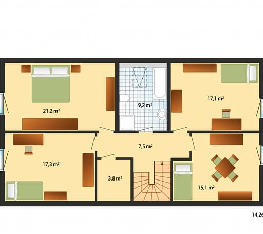 Fertighaus Oslo - mit Einliegerwohnung von Danhaus Schlüsselfertig ab 318050€, Satteldach-Klassiker Grundriss 2