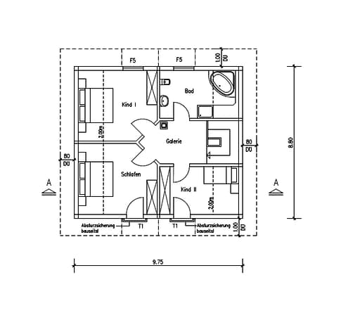 Fertighaus Palazzo - Holzriegelhaus (inactive) von Tirolia Blockhaus Bausatzhaus ab 92115€, Blockhaus Grundriss 1