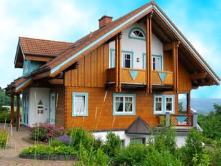 Fertighaus Palazzo von TIROLIA Ausbauhaus ab 121150€, Blockhaus Außenansicht 1