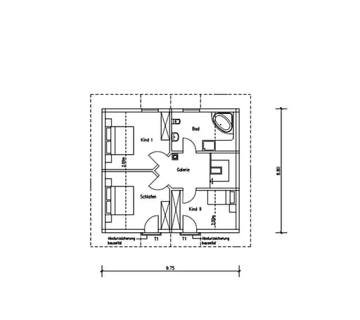 Fertighaus Palazzo (inactive) von Tirolia Blockhaus Ausbauhaus ab 121150€, Blockhaus Grundriss 1