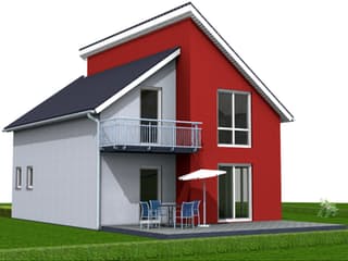 Fertighaus Paloma 117 von Klaus Kowalski Immobilien Schlüsselfertig ab 184357€, Pultdachhaus Außenansicht 1