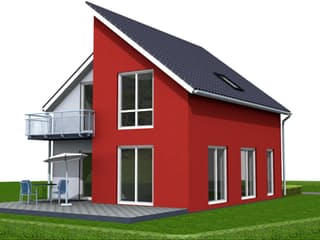 Fertighaus Paloma 117 von Klaus Kowalski Immobilien Schlüsselfertig ab 184357€, Pultdachhaus Außenansicht 2