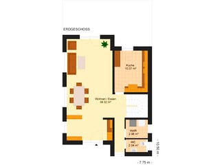 Fertighaus Paloma 117 von Klaus Kowalski Immobilien Schlüsselfertig ab 184357€, Pultdachhaus Grundriss 2