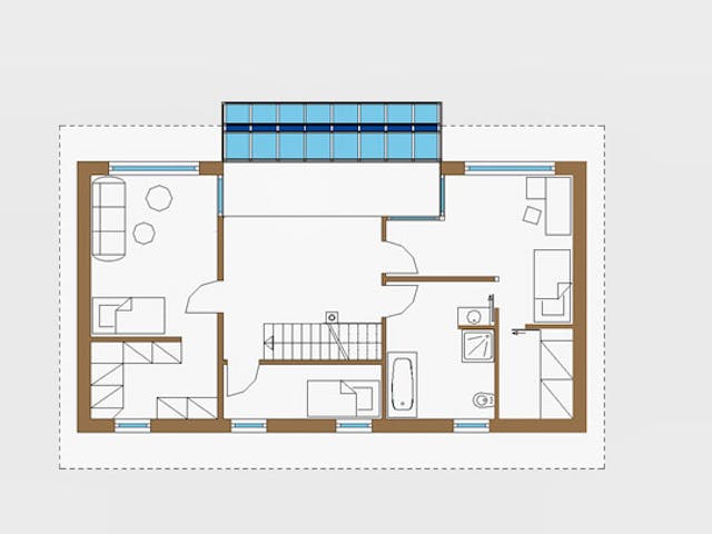 Massivhaus Panorama von Wagener Systemhausbau Schlüsselfertig ab 489000€, Pultdachhaus Grundriss 1