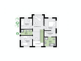 Fertighaus Park 152.1P von Danwood - Österreich Schlüsselfertig ab 206700€, Pultdachhaus Grundriss 2