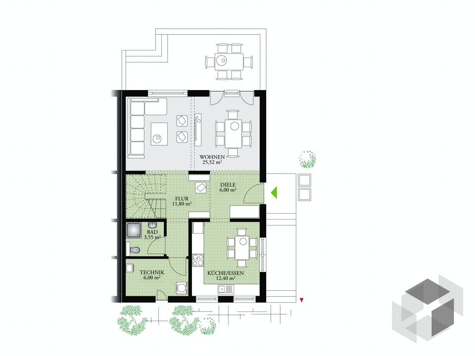 Partner 128 von DAN-WOOD HOUSE Grundriss