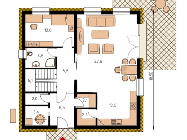 Massivhaus Passiv II von CMF Creativ Massiv Flexibel HAUSBAU Schlüsselfertig ab 227800€, Stadtvilla Grundriss 1