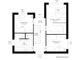 Fertighaus Passivhaus 2020 von wir leben haus Schlüsselfertig ab 302867€, Cubushaus Grundriss 1