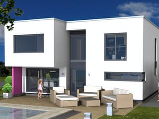 Fertighaus Passivhaus 2020 von wir leben haus Schlüsselfertig ab 302867€, Cubushaus Außenansicht 2