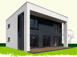 Fertighaus PD142 von Sachsenheimer Fertighaus Schlüsselfertig ab 249480€, Pultdachhaus Außenansicht 1