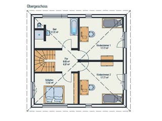 Fertighaus Stadtvilla Cube von petershaus, Stadtvilla Grundriss 2