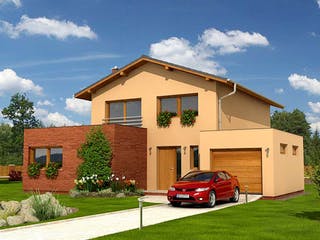 Massivhaus Picasso von CMF Creativ Massiv Flexibel HAUSBAU Schlüsselfertig ab 243900€, Satteldach-Klassiker Außenansicht 1