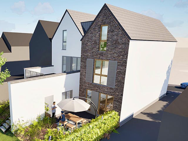 Massivhaus Zweifamilienhaus mit Dachterrasse von PICTURA creativhaus Schlüsselfertig ab 760000€, Außenansicht 1